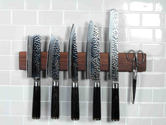 Messer Magnetleiste aus Nussbaum für 6 Messer