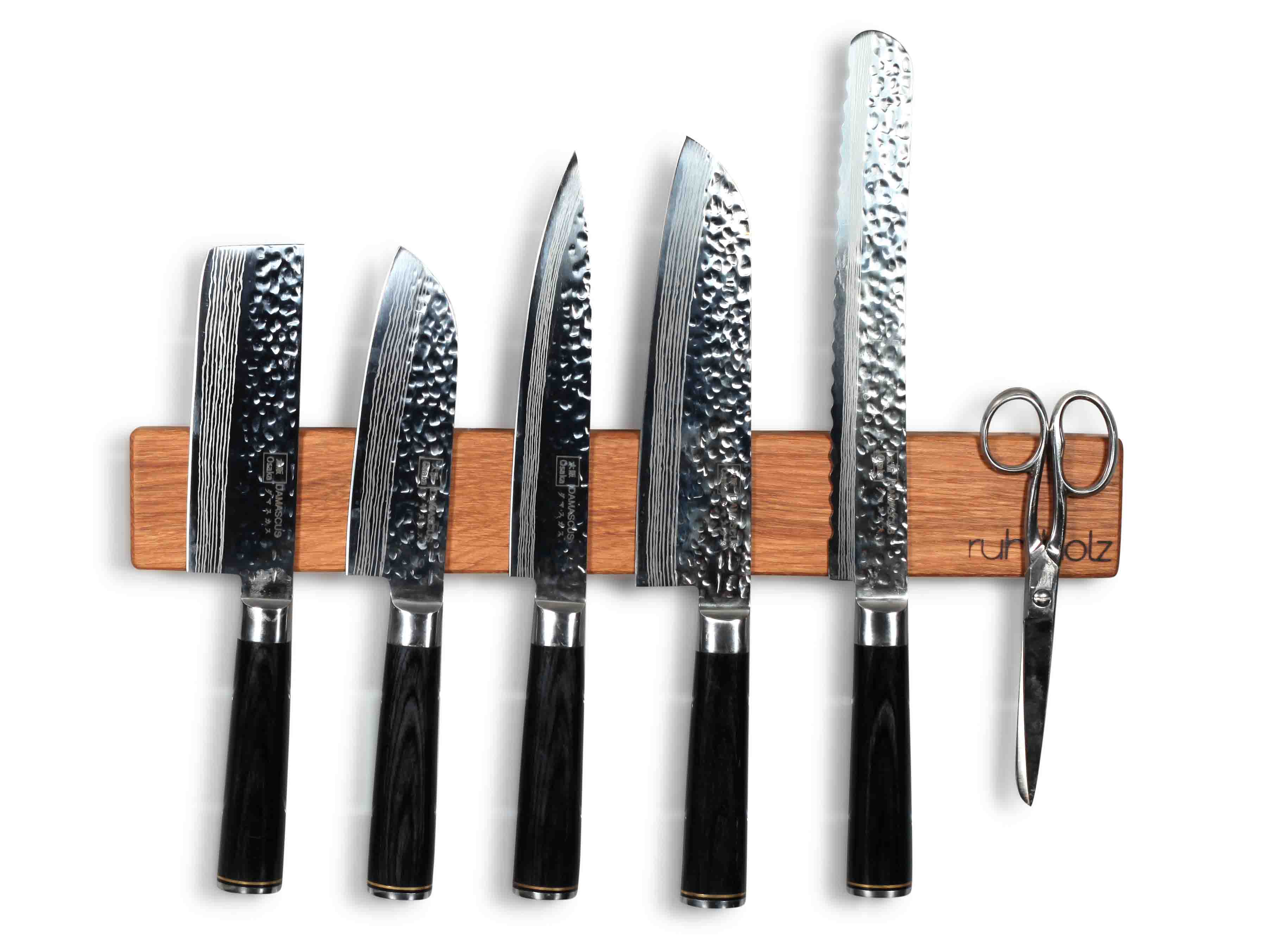 Messer Magnetleiste aus Eiche für 6 Messer