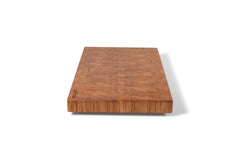Schneidebrett aus Eiche Stirnholz | XL Holzbrett | rutschfeste Edelstahlfüße | massives Küchenbrett 50 x 30 x 4 cm